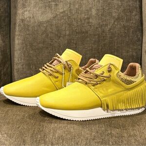 Brand new “Limoncello” Leather fringe designer sneakers size 39 / 8.5 or 9